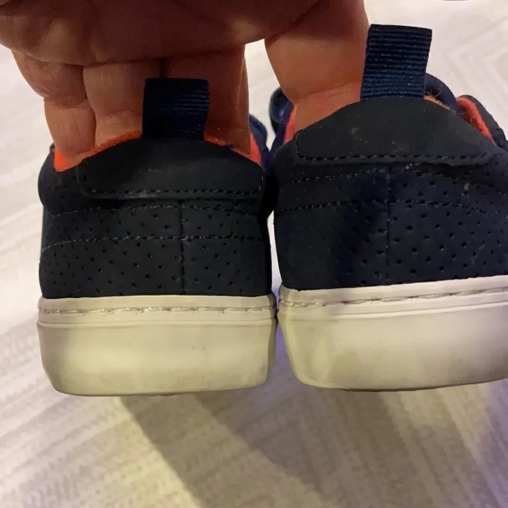 Gap Little Boys Navy & Orange Double Velcro Sneakers